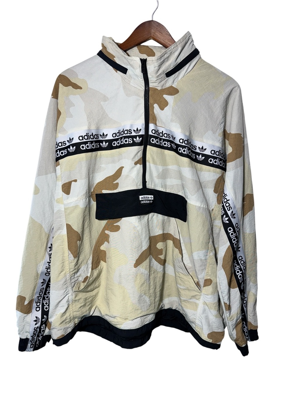 Adidas R.Y.V. Camo Track Hooded Half-Zip Jacket Size Large